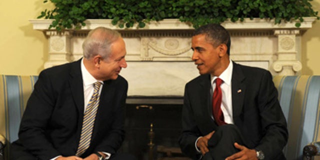 President Barack Obama, right, and Israeli Prime Minister Benjamin Netanyahu meet at the White House on July 6, 2010.