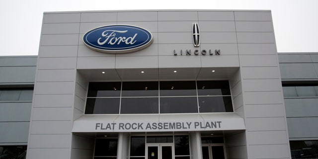 An entrance to the Ford Motor Co. Flat Rock Assembly Plant is seen in Michigan.