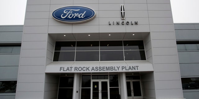 An entrance to the Ford Motor Co. Flat Rock Assembly Plant is seen in Michigan.