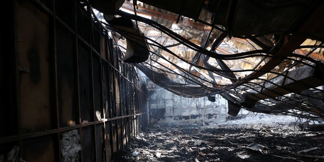 A view of the aftermath of the fire at Evin prison in Tehran, Iran, October 17, 2022. 