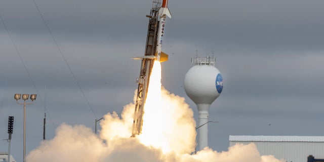 The U.S. Department of Defense launches a sounding rocket from NASA's launch range at Wallops Flight Facility carrying hypersonic weapon experiments, on Wallops Island, Virginia, U.S., Oct. 26, 2022.