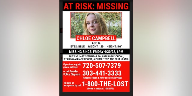 Chloe Campbell has been missing for about a week.