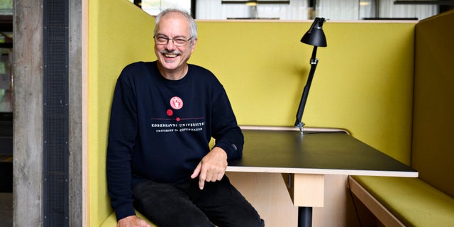 Nobel Prize in Chemistry winner Morten Meldal smiles at the University of Copenhagen, Denmark, Wednesday Oct. 5, 2022.