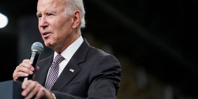 President Joe Biden speaks at an IBM facility in Poughkeepsie, N.Y., on Thursday Oct. 6, 2022.