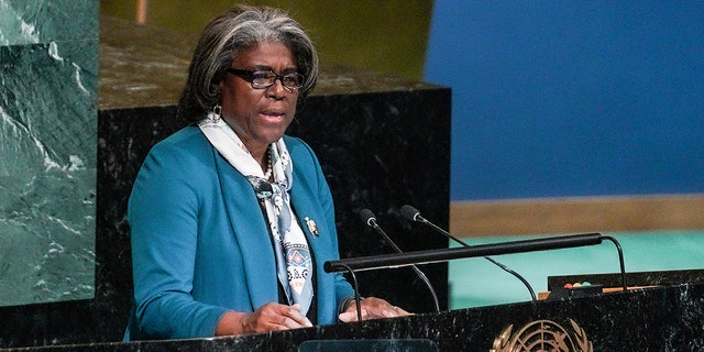 United Nations Ambassador from United States Linda Thomas-Greenfield on Oct. 12, 2022 at U.N. headquarters. 
