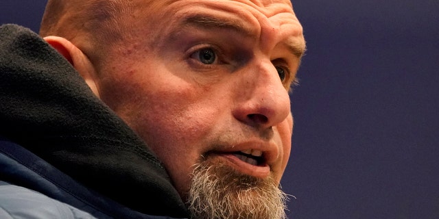 Democratic candidate for U.S. Senate John Fetterman at the Steamfitters Technology Center in Harmony, Pa., Oct. 18, 2022. 