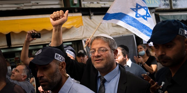 The far-right Israeli lawmaker and the head of the "Jewish Power" The Itamar Ben-Gvir party goes to Hatikva market in Tel Aviv during its election campaign ahead of the November 1 elections, when Israel heads for its fifth election in less than four years.