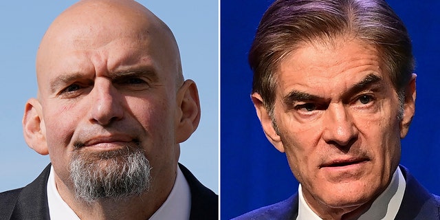 This combination of file photos shows Democratic Senate candidate Pennsylvania Lt. Gov.  John Fetterman, left, and Republican Senate candidate Dr. Mehmet Oz.  The pair had their one and only debate Tuesday.