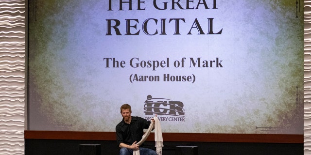 Aaron House recited the entire Book of Mark from the New Testament of the Bible by memory on stage. 