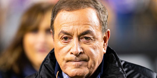 Sunday Night Football commentator Al Michaels looks on during the NFL football game between the Buffalo Bills and the Pittsburgh Steelers on December 15, 2019 at Heinz Field in Pittsburgh, PA. 