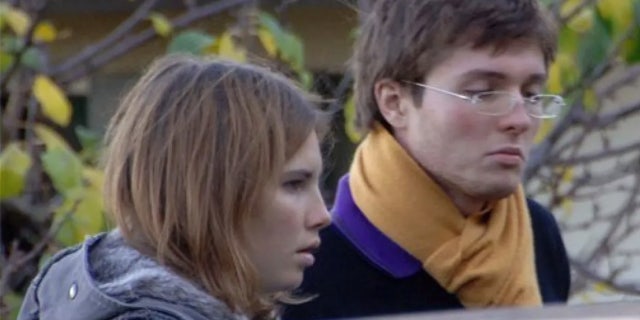 Amanda Knox, left, and her then-boyfriend Raffaele Sollecito, of Italy, in 2007, outside the rented house where 21-year-old British student Meredith Kercher was found dead in Perugia, Italy. The former lovers reunited in Italy over the summer, according to reports.