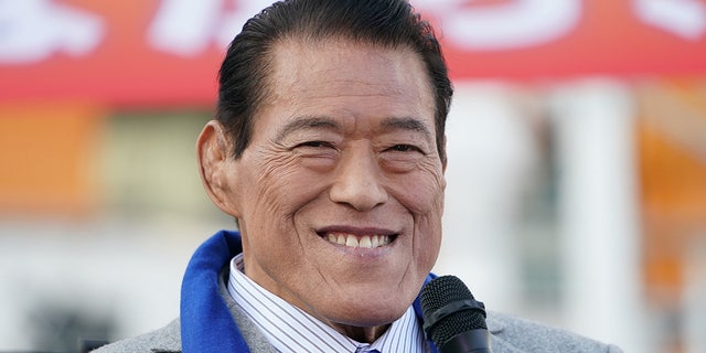 Professional wrestler Antonio Inoki gave a lecture at an event held in Yokohama, Kanagawa Prefecture on October 31, 2020.