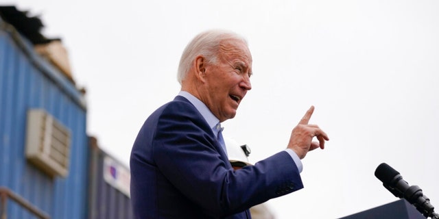 President Biden speaks about infrastructure investments in Los Angeles, Thursday, Oct. 13, 2022.