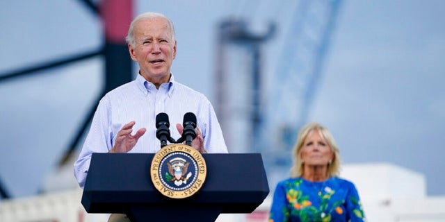 President Joe Biden, with first lady Jill Biden, delivers remarks on Hurricane Fiona in Ponce, Puerto Rico.