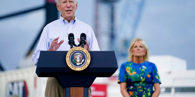 President Joe Biden, with first lady Jill Biden, delivers remarks on Hurricane Fiona in Ponce, Puerto Rico.