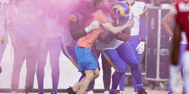 Bobby Wagner hits a protester during a game.