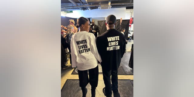 Candace Owens posted a photo of her and Kanye West wearing "White Lives Matter" shirts in Paris on Monday.