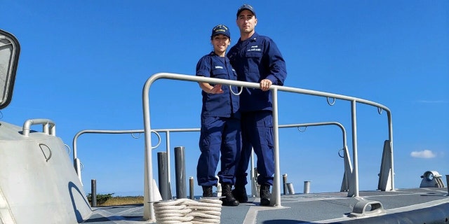 New York teacher, US Coast Guard member who lost an eye, won't let 'freak accident' define his life 9 Machinery Technician 2nd Class TJ Foley stands next to his wife, Christina Sabbiondo.