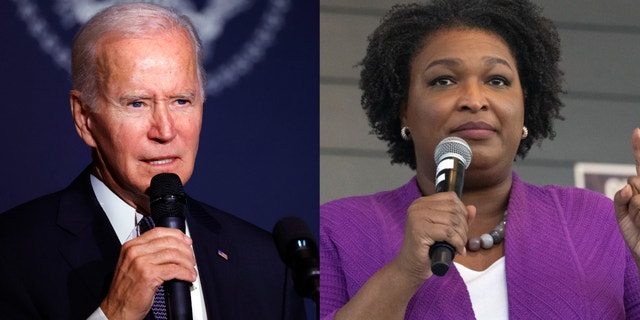 (L) President Joe Biden (R) Stacey Abrams