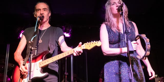 Vocalist Ellen Reid and guitarist Brad Roberts of Crash Test Dummies perform at Bottom Of The Hill on August 15, 2022, in San Francisco.