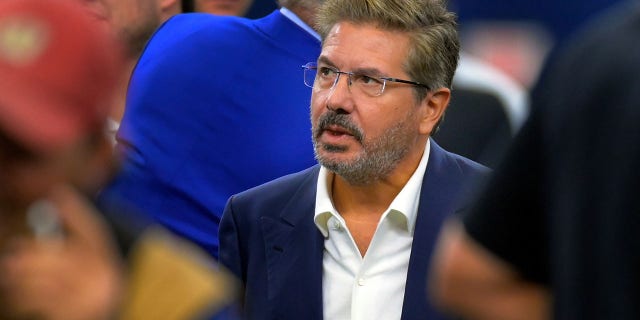 Washington Commanders owner Dan Snyder on the field before the Dallas Cowboys defeated the Washington Commanders 25-10 at AT and T Stadium on October 2, 2022, in Arlington, Texas.