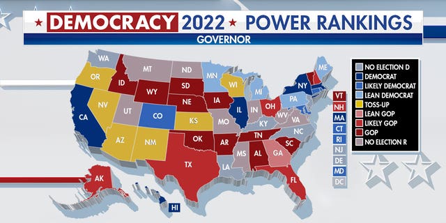 Fox News Power Rankings for governor's races across the country.
