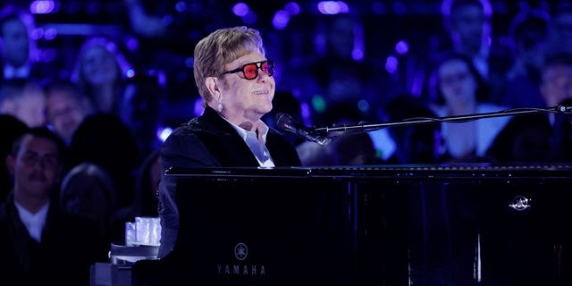 British rocker Elton John performs at the White House in Washington, U.S., Sept. 23, 2022.