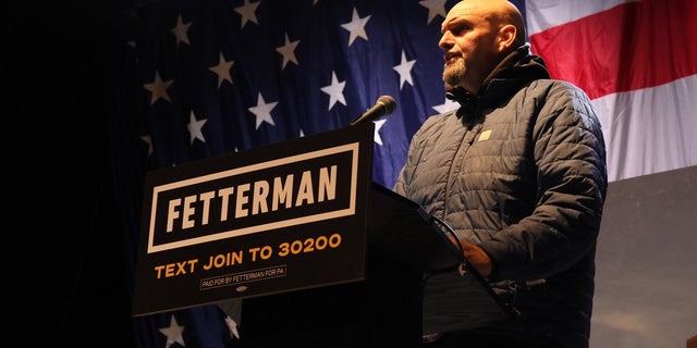 Democratic Pennsylvania Senate candidate John Fetterman speaks to supporters in Pittsburgh on Wednesday, a day after his debate with Dr. Mehmet Oz.