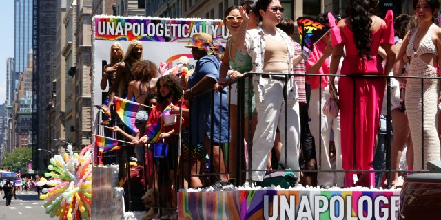 A Gay Pride float