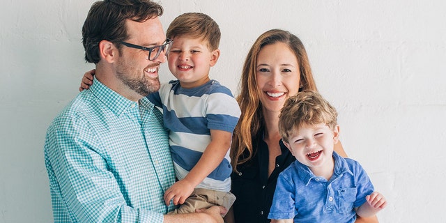 Kevin Frye, his wife, Ashley, and their two children, Liam and Nathan 