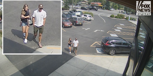 Gabby Petito and Brian Laundrie arrive at the Whole Foods in Jackson, Wyoming on Aug. 27, 2021.