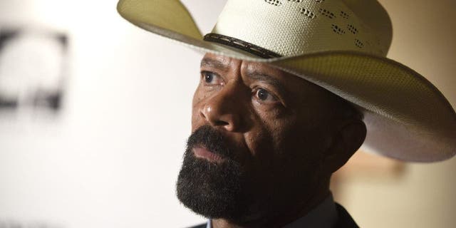 Sheriff David Clarke attends the premiere of the film, "Death of a Nation," at E Street Cinema on Aug. 1, 2018, in Washington, D.C.