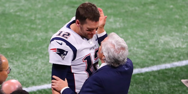 Tom Brady is pictured with Robert Kraft in 2019, when he was a still a member of Kraft's team.