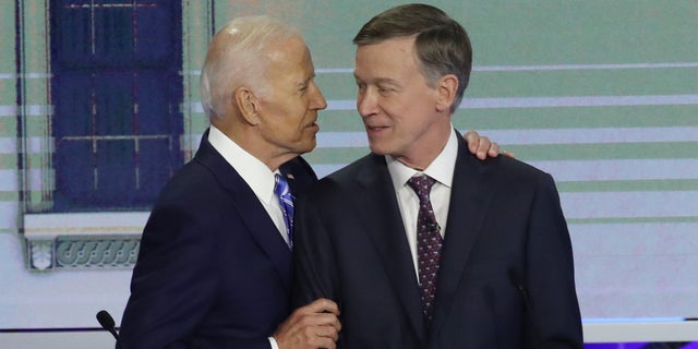 President Joe Biden greets Sen. Michael Bennet, who's facing a tough race against O'Dea for Colorado's U.S. Senate seat.