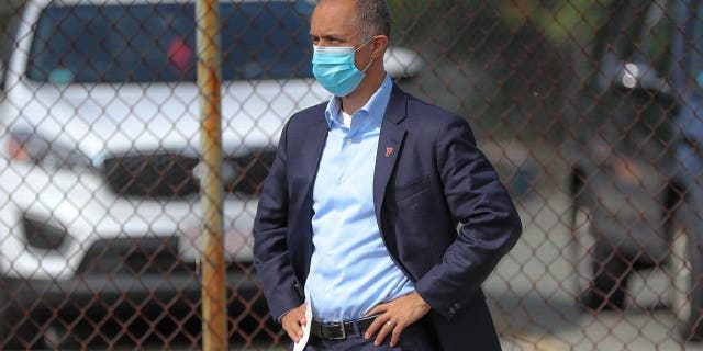 Providence Mayor Jorge Elorza at Spaziano Elementary School in Providence, RI on Sept. 13, 2020.