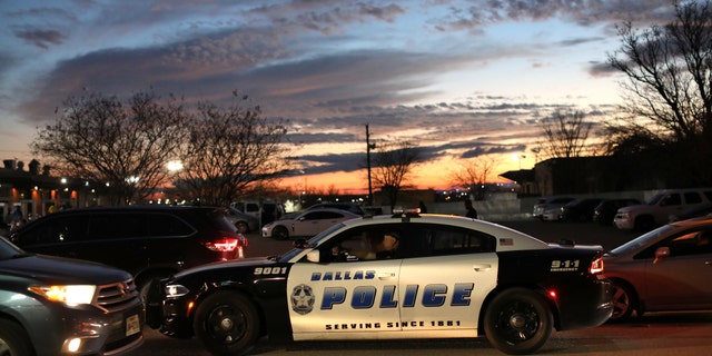 FILE PHOTO: A Dallas Police Department vehicle patrols an area in Dallas, Texas.