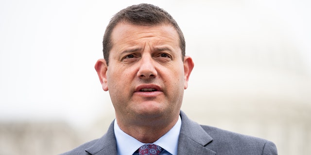 Rep. David Valadao, R-Calif., speaks during the Invest to Protect Act press briefing outside the Capitol Thursday, May 12, 2022. 