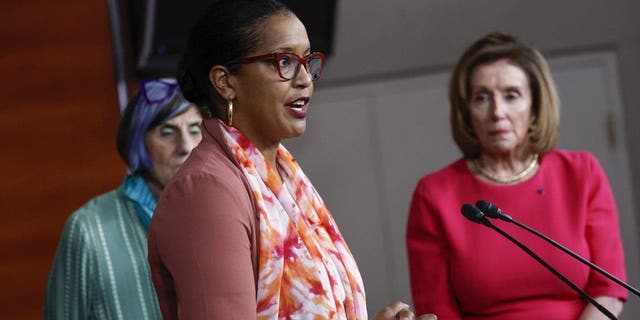 Rep. Jahana Hayes, a Democrat from Connecticut speaks during a news conference on the baby formula shortage with House Democrats at the U.S. Capitol in Washington, D.C., May 17, 2022. 