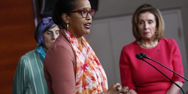Rep. Jahana Hayes, a Democrat from Connecticut speaks during a news conference on the baby formula shortage with House Democrats at the U.S. Capitol in Washington, D.C., May 17, 2022.