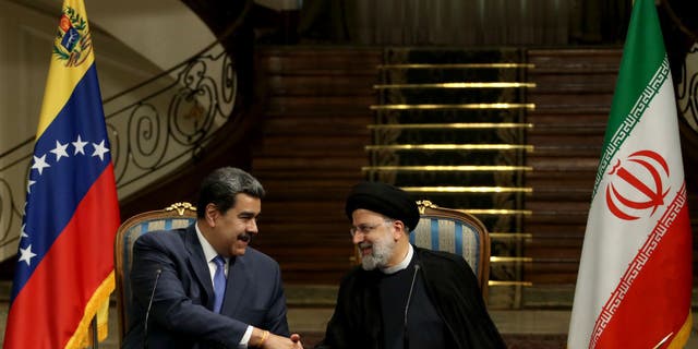 Iranian President Ebrahim Raisi and Venezuelan President Nicolas Maduro hold a joint press conference following their meeting in Tehran, Iran on June 11, 2022.
