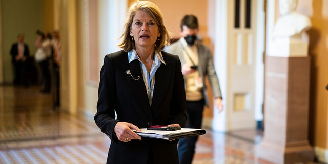 Sen. Lisa Murkowski, of Alaska, walks to her office on Capitol Hill on Tuesday, May 10, 2022 in Washington, DC. 