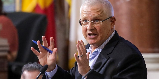 Los Angeles, CA - August 30: Council member Mike Bonin opposes the motion for the appointment of Heather Hutt as an interim council member for the 10th District. Motion failed to receive the 10 votes required for a public hearing at City Hall on Tuesday, Aug. 30, 2022, in Los Angeles, CA.