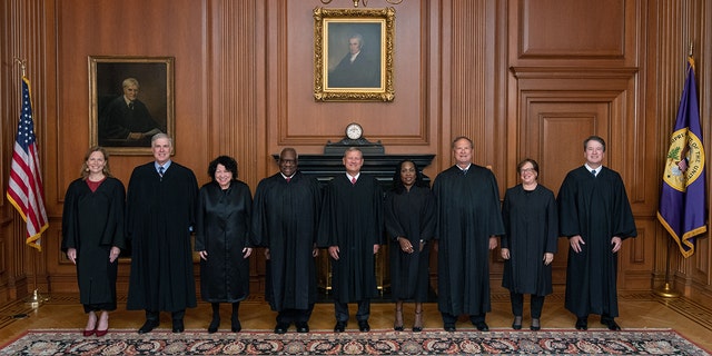 The nine Supreme Court justices. 