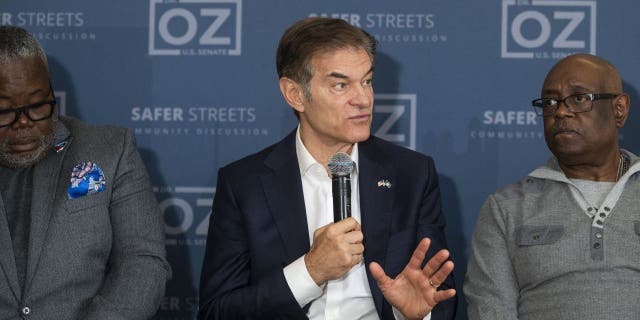 Mehmet Oz, US Republican Senate candidate for Pennsylvania, speaks during a community discussion on safer streets in Duquesne, Pennsylvania, US, on Friday, Sept. 30, 2022.