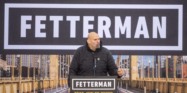 John Fetterman, lieutenant governor of Pennsylvania and Democratic senate candidate, speaks during a campaign rally in Pittsburgh, Pennsylvania, US, on Saturday, Oct. 1, 2022.