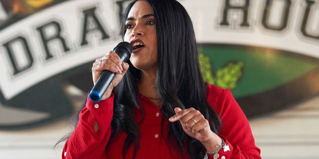 Dem Candidate in Key House Raise Uses Doctored Photo to Make Female Opponent Appear Aggressive 2 GOP Rep. Mayra Flores, who is running for re-election, speaks at a campaign event on Monday at the University Drafthouse in McAllen, Texas.