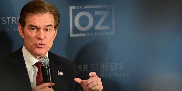 Republican U.S. Senate candidate Dr. Mehmet Oz hosts a safer streets community discussion at Galdos Catering and Entertainment on Oct. 13, 2022, in Philadelphia.