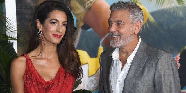 George Clooney and wife Amal attend the Premiere Of Universal Pictures' "Ticket To Paradise" on Monday night.