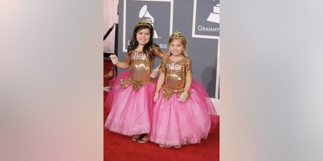 Sophia Grace and Rosie appeared at the 54th Grammy Awards for "The Ellen Show" in 2012.