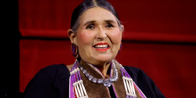 Sacheen Littlefeather on stage at AMPAS Presents An Evening with Sacheen Littlefeather at Academy Museum of Motion Pictures on September 17, 2022, in Los Angeles, California.
